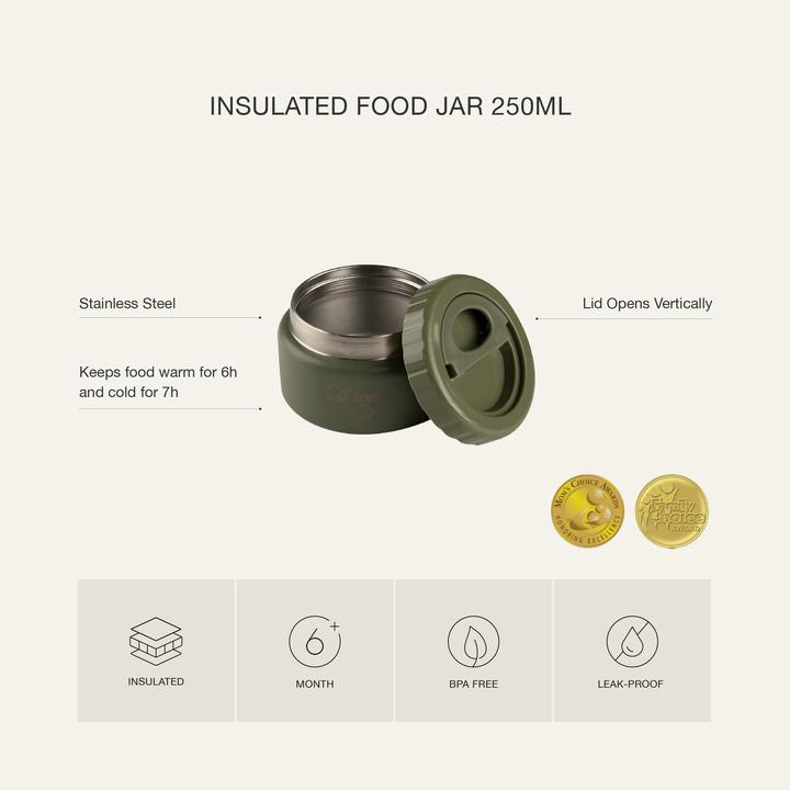 Actual product image Citron Stainless Steel Food Jar 250ml Dusty Blue