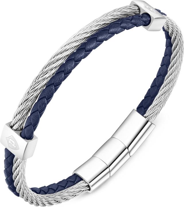 Image du produit Police Kingpins Blue Bracelet (20 cm, Acier inoxydable, Cuir)