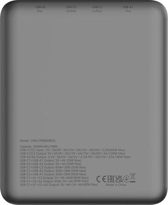 Immagine prodotto Canyon Powerbank PB-2008 LED 20000 mAh PD100W QC3.0 (CNE-CPB2008DG) (20000 mAh)