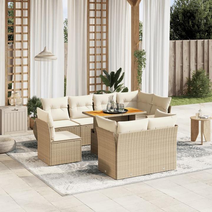 Immagine prodotto VidaXL Mobili da giardino Set di divani Set da giardino 9 pezzi Beige