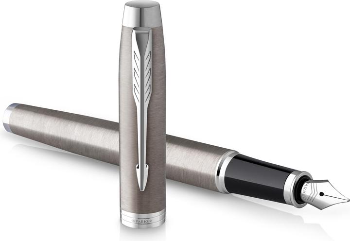 Produktbild Parker Pen IM Brushed Metal C.C. DuoSet inkl. Geschenkbox (Silber, Schwarz, 2 x)