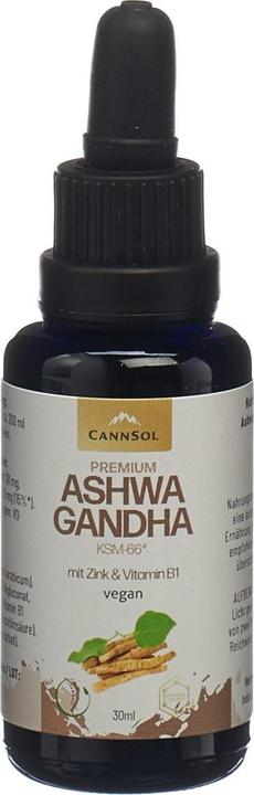 Produktbild Cannsol Premium Ashwagandha KSM-66 mit Zink und Vitamin B1 Tropfen (1 Stück, Öl)