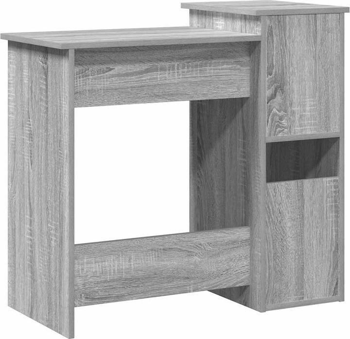 Produktbild VidaXL Schreibtisch mit Regal Grau Sonoma 84x40x78 cm Holzwerkstoff Bürotisch