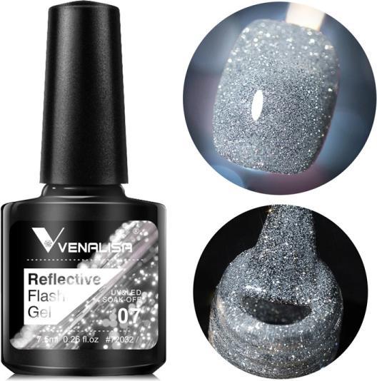 Image du produit Venalisa Vernis en gel Reflective Neon Disco Gel BD07 (Argent scintillant, Vernis à ongles effet gel)