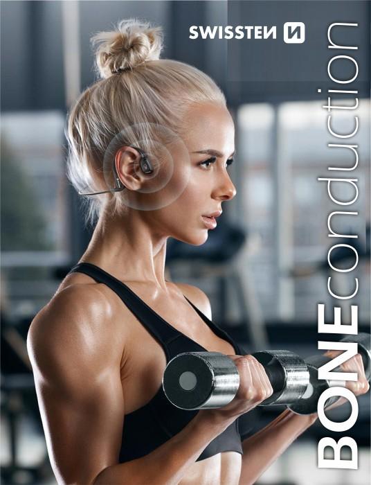 Immagine prodotto Swissten Cuffie sportive Bluetooth con conduzione ossea (6 h, Senza fili)