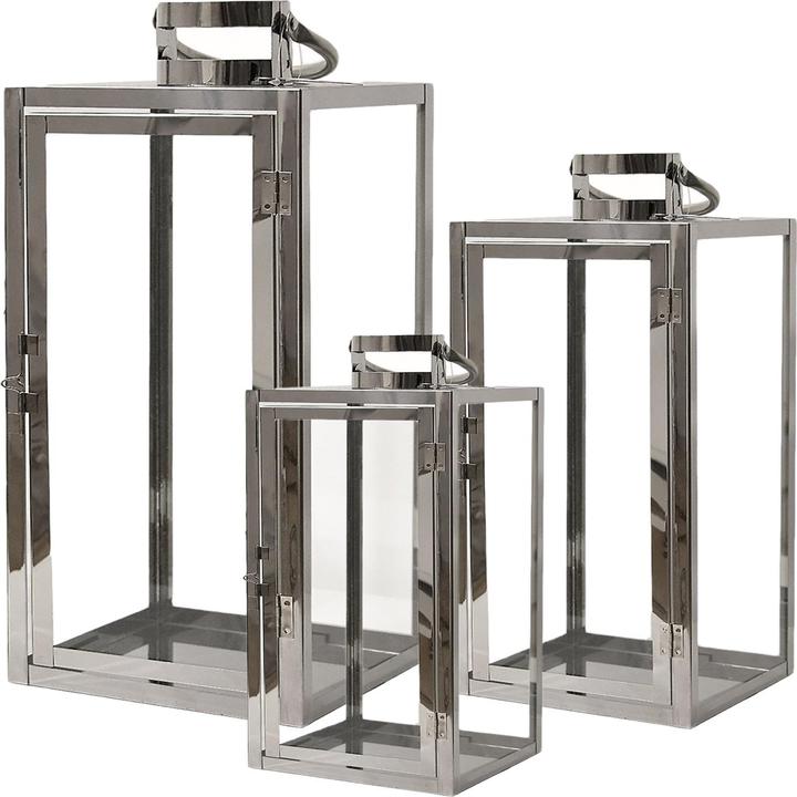 Actual product image Mojawo Luxury stainless steel lanterns set of 3 30/40/53cm (3 x)