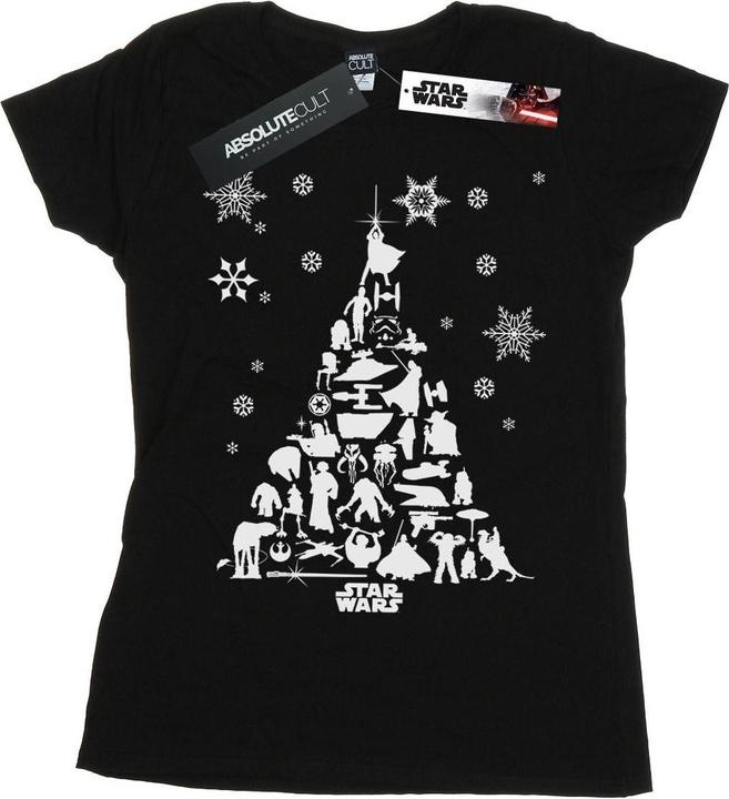 Actual product image Star Wars Womens/Ladies Christmas Tree Cotton T-Shirt (XL)