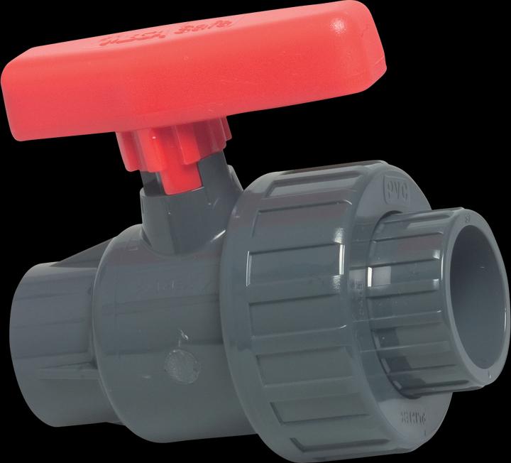 Produktbild Profec Kugelhahn PVC-U 20 mm Klebemuffe 16bar DN15 Grau Typ Safe 525
