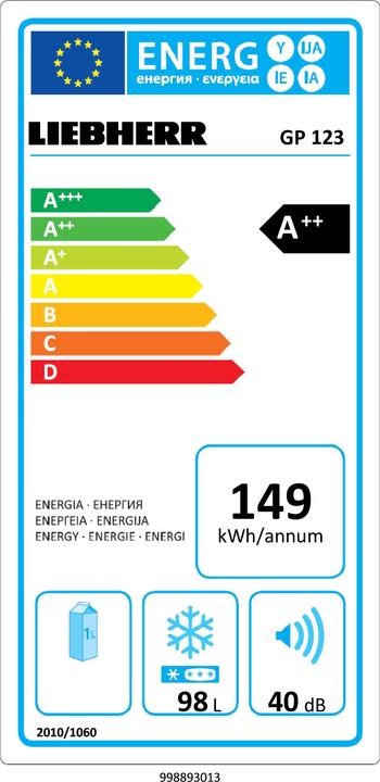 Energie-Label Liebherr GP123 (Freistehend, 98 l)