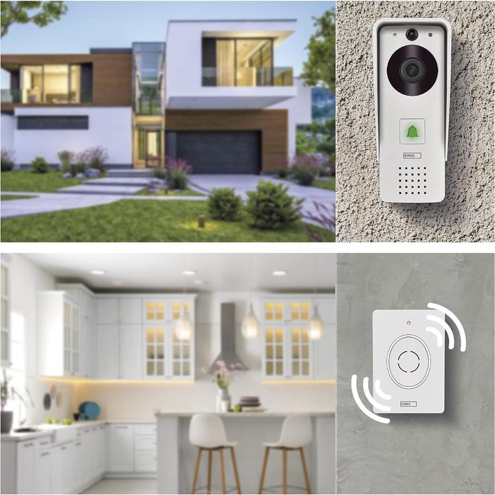 Immagine prodotto Emos Campanello video wireless GoSmart IP-09D con WiFi e pannello solare, alimentato a batteria (WiFi)