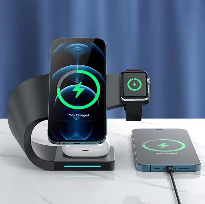 Immagine prodotto PhoneLook Stazione di ricarica 15W senza fili 4 in 1 magnetica per iPhone Apple Watch, AirPods (15 W)