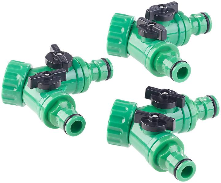 Produktbild Royal Gardineer 2-Wege-Wasserhahn-Adapter mit 2 Ventilen, 3er-Set (50.80 mm)