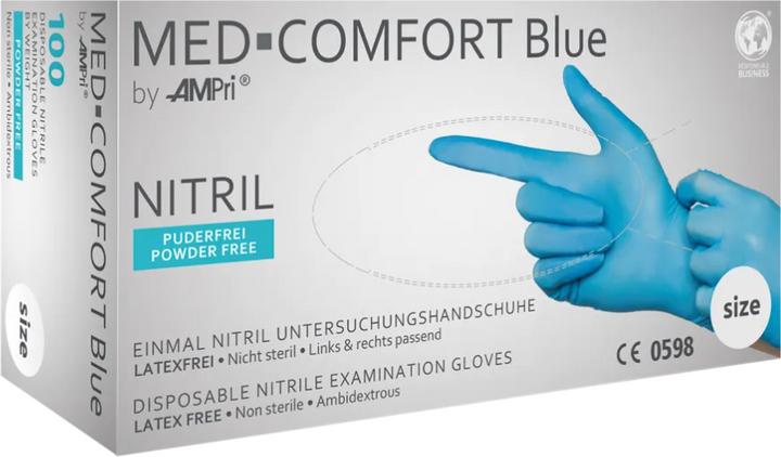 Ampri Disposable gloves Med Comfort Blue Size L blue Nitrile EN 374, EN 455 PPE category III (L)