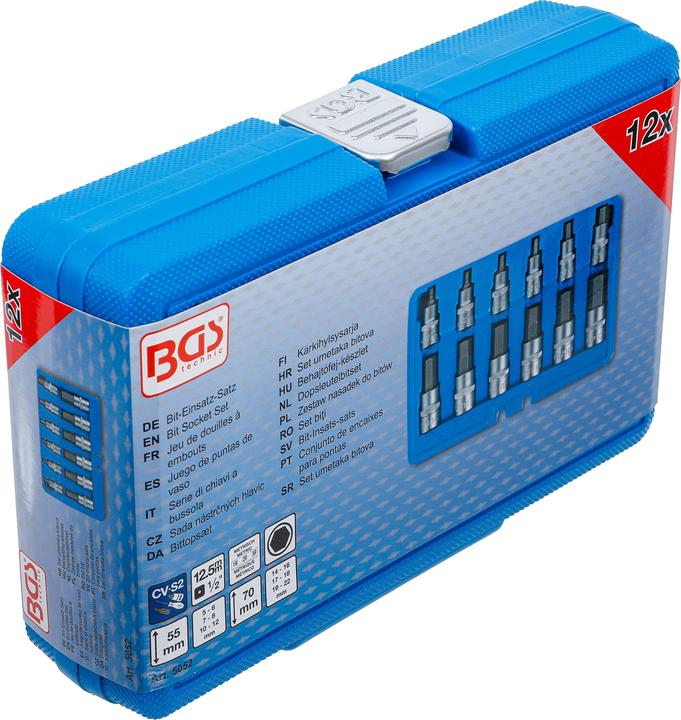 Image du produit BGS Jeu d'embouts (Six pans creux M5, Six pans creux M6, Six pans creux M8, Six pans creux M10, Six pans creux M12, Six pans creux M7, Six pans creux M14, Six pans creux M16, Six pans creux M17, Six pans creux M18, Six pans creux M19, Six pans creux M22)