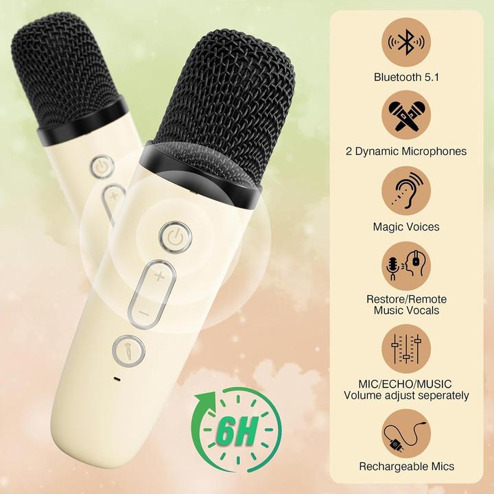 Produktbild Voijump Karaoke-Maschine für Kinder mit Mikrofon und Lichteffekten