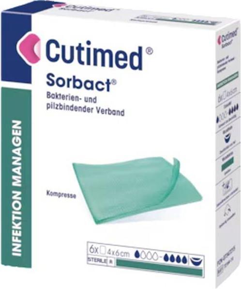 Produktbild BSN Cutimed Sorbact Kompresse 4x6cm bakterienbindend steril 5 Stk