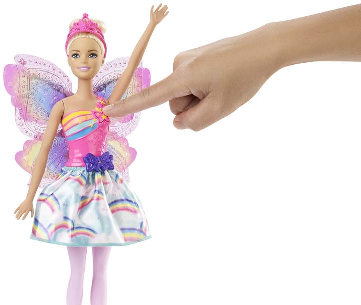 Image du produit Barbie Dreamtopia Royaume Arc-en-ciel Poupée magique fée des ailes (blonde)