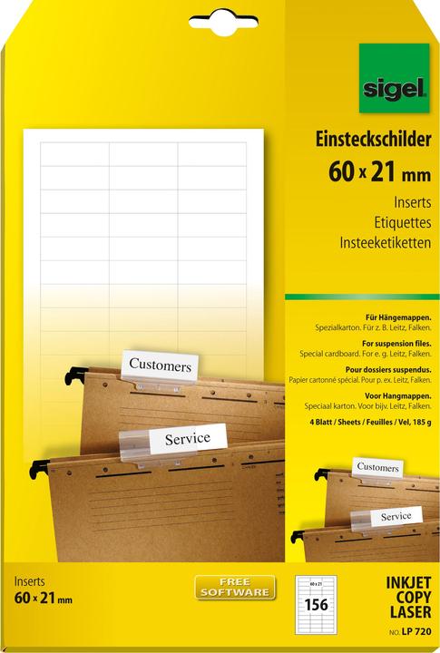 Produktbild Sigel PC-Einsteckschilder