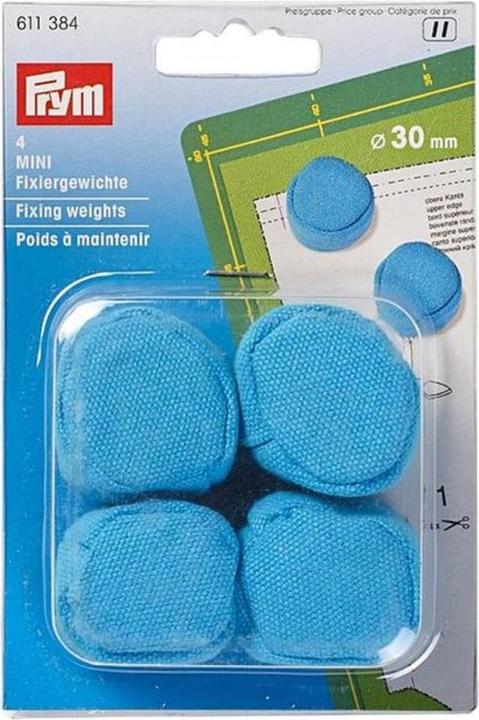 Produktbild Prym Fixier-Gewichte MINI, blau 30 mm, Karte 4 Stk.