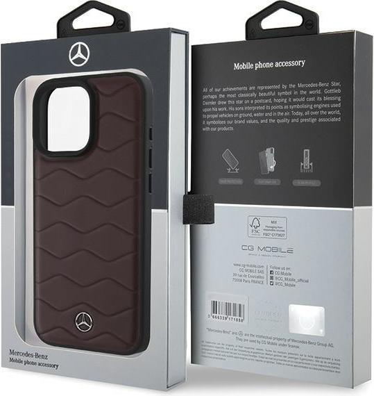 Actual product image Mercedes MEHCP16X23RWRSR iPhone 16 Pro Max 6.9" czerwony/red hardcase MB Waves Leather (Apple iPhone 16 Pro Max)