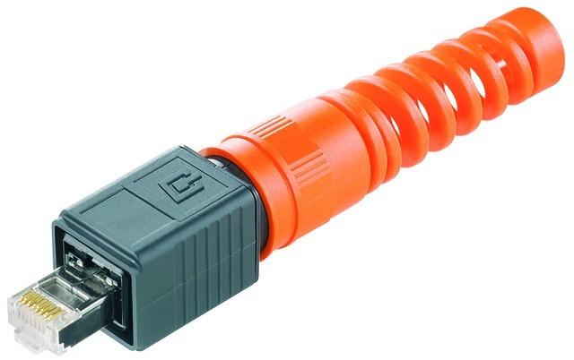 Produktbild Telegärtner RJ45-Steckerset Variante 4 Stecker, gerade Pole: 8P8C J80026A0016 Schwarz J80026A0016 1 St. (CAT6)