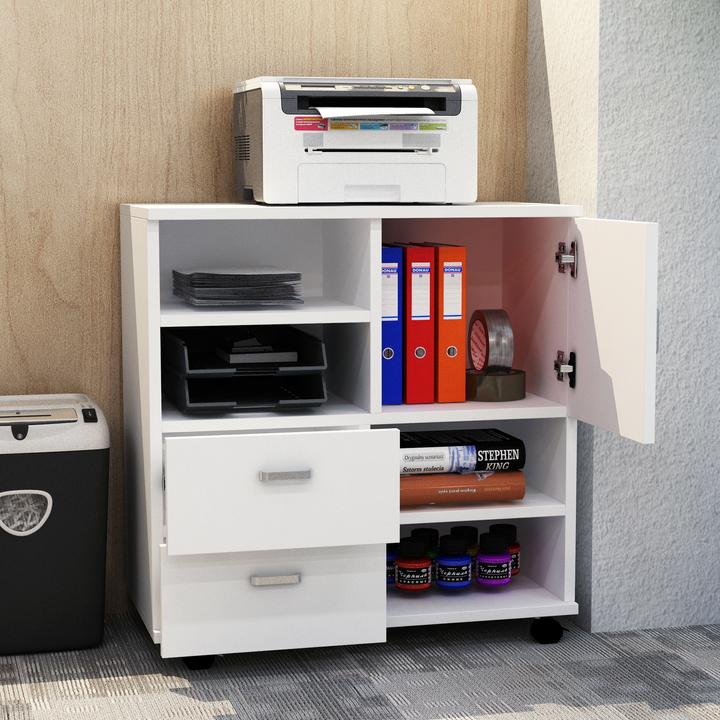 Produktbild Homcom Mobile Kommode mit zwei Bremsen an den Rollen (35 x 60 x 65 cm)