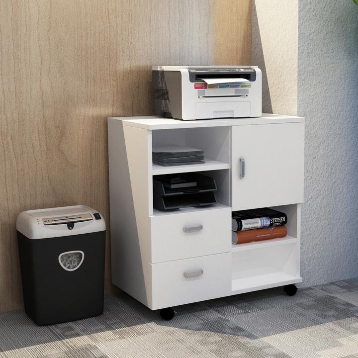 Produktbild Homcom Mobile Kommode mit zwei Bremsen an den Rollen (35 x 60 x 65 cm)