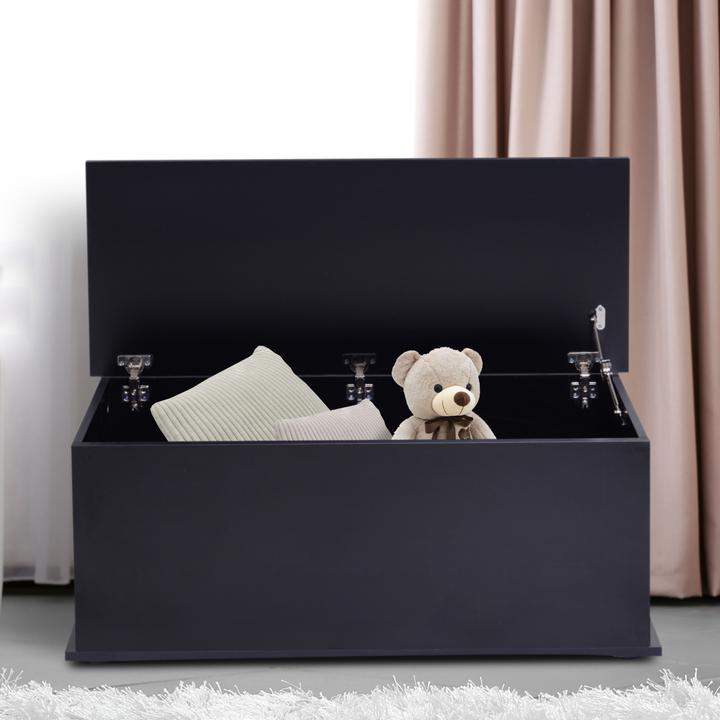Image du produit Homcom Caisse en bois avec couvercle rabattable (100 x 40 x 40 cm)