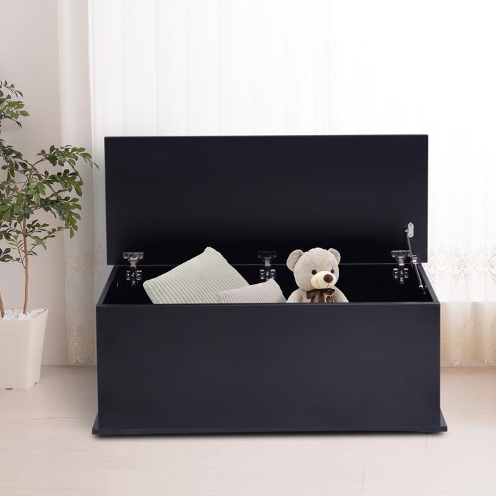 Image du produit Homcom Caisse en bois avec couvercle rabattable (100 x 40 x 40 cm)