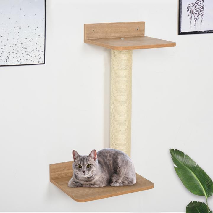 Produktbild PawHut Kratzstange zur Wandmontage (63 cm, Natur)