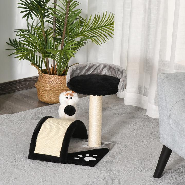 Actual product image PawHut Cat tree with plush (44 cm, Black)