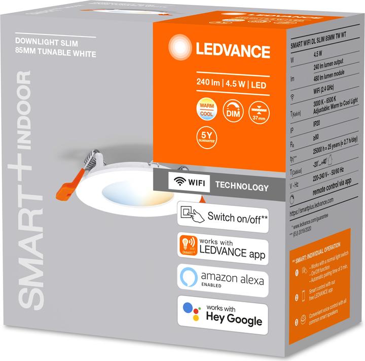 Immagine prodotto Ledvance Smart+ Spot ultra sottile 80mm bianco 4w 300 lum WIFI TW IP20 (240 lm)