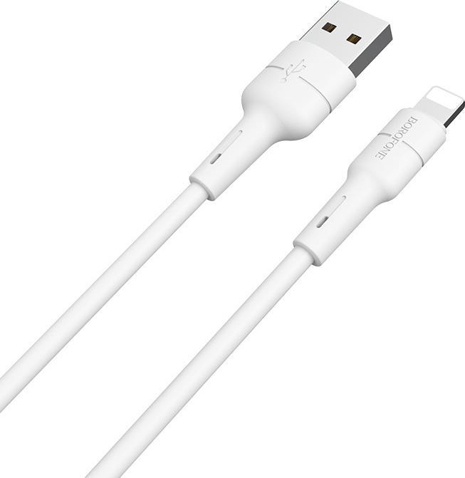Produktbild Borofone Silicone - kabel połączeniowy USB do Lightning 1m (biały) (1 m, USB 3.0)
