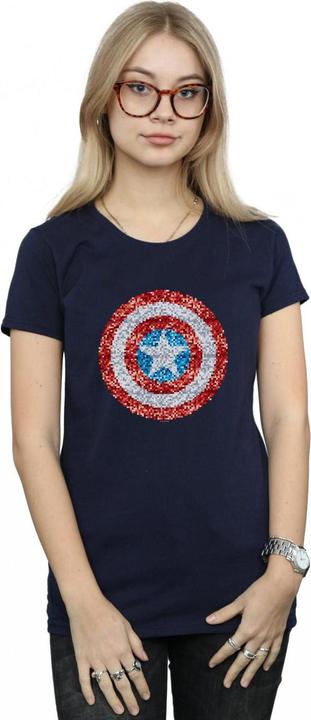 Immagine prodotto Captain America Pixelated Shield Maglietta Donna (L)