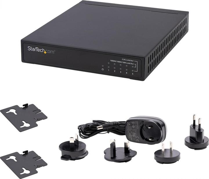 Actual product image StarTech Unmanaged 2.5G Switch 5 Port Gigabit Switch 2.5GBASE-T Unmanaged Switch Backward Compat (5 Ports)