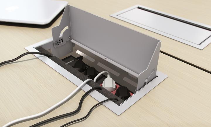 Actual product image IB Connect Cubo 4x T13 socket strip, USB A+C, White (4 x, Type 13, USB)