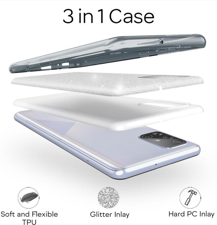 Actual product image Nalia Glitter cover (Samsung Galaxy A71)