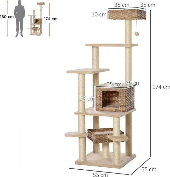Image du produit Jamb Arbre à chat (174 cm, Beige+Brun)