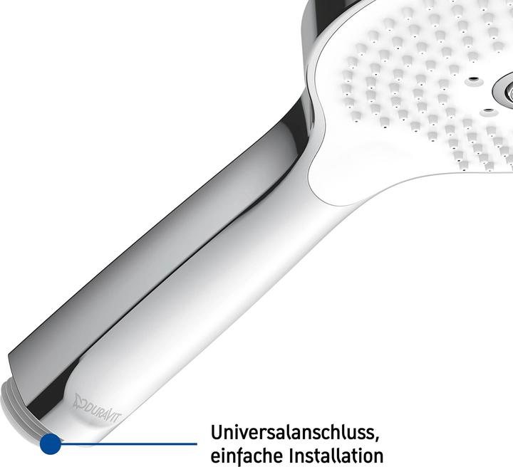 Image du produit Duravit Douchette à main 120 3 jet Click! MinusFlow chrome / blanc (3 Types de jets, 9 l/min)