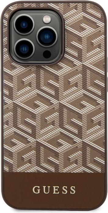 Produktbild Guess GUHMP14LHGCFSEW iPhone 14 Pro 6.1" brązowy/brown hard case GCube Stripes MagSafe (Apple iPhone 14 Pro)