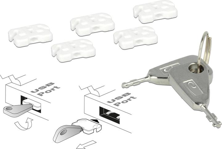 Image du produit Delock USB Port Locker 5 pièces, clé incluse