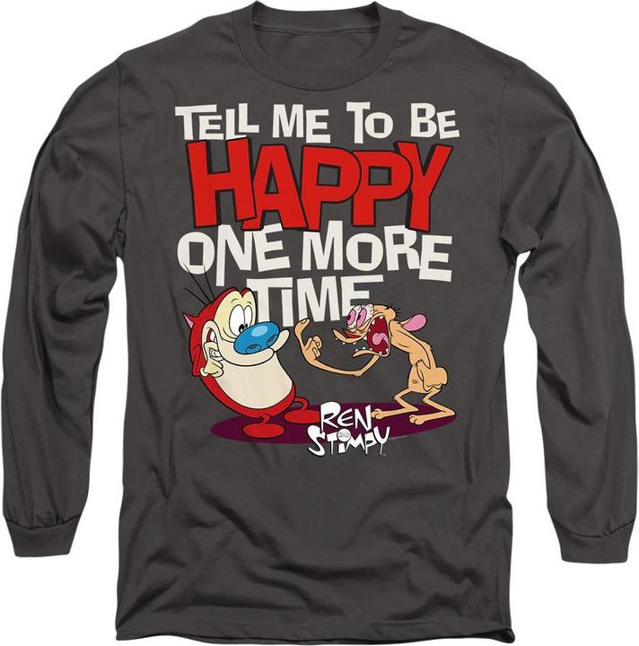 Immagine prodotto Ren & Stimpy Tell Me To Be Happy Maglietta Adulto Unisex (M)