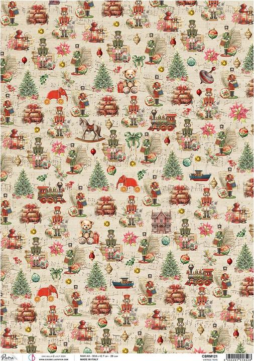 Nährwerte und Zutaten Ciao Bella Motiv-Strohseide "Nutcracker -Vintage Toy", DIN A3 (28 g/m²)