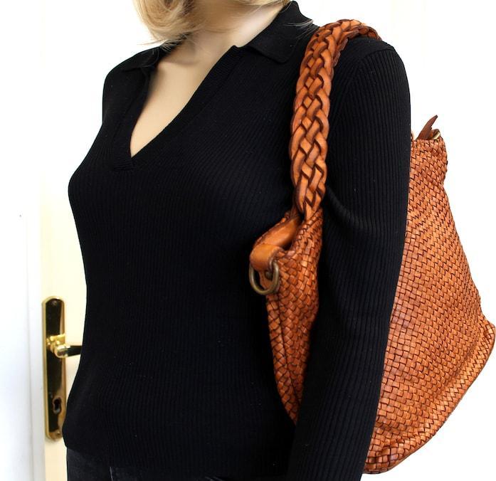 Image du produit Only-Bags.Store sac en cuir tissé, sac à bandoulière en cuir souple, sac à main en cuir, sac en