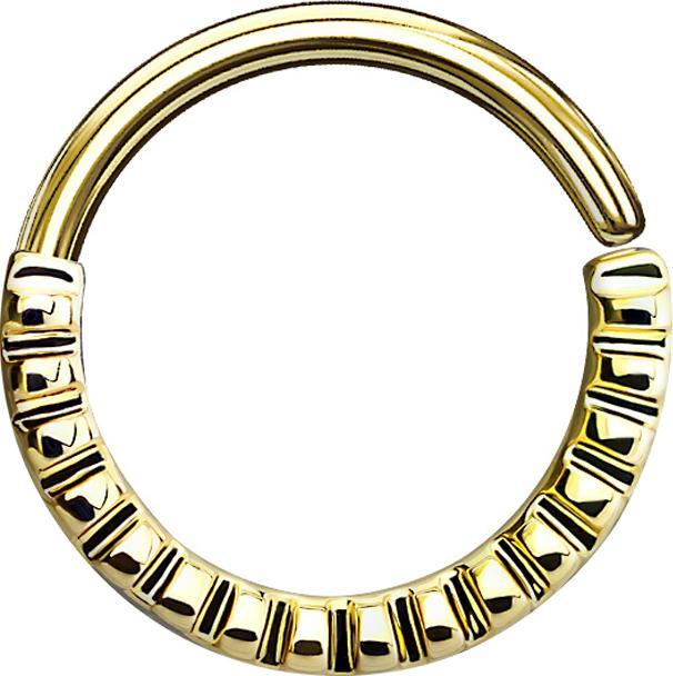 Actual product image Star Piercing Septum ring grooved 14k gold plated (Brass)