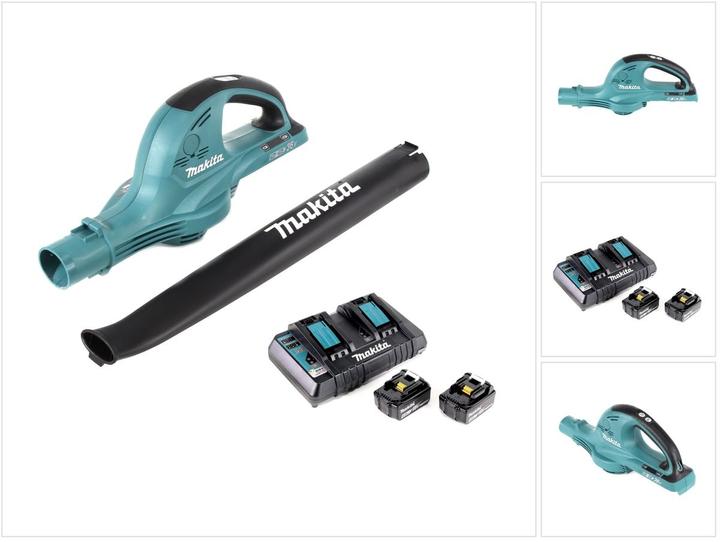 Actual product image Makita DUB 361 PM 2x 18 V / 36 V battery leaf blower + 2x BL 1840 B 4 Ah / 4000 mAh rechargeable (Rechargeable battery operated, Leaf blower)