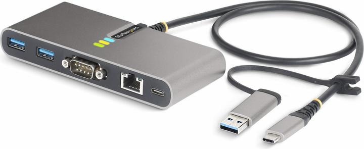 StarTech com 5G2A1SGBB-USB-C-HUB, Cablato, USB 3.2 Gen 1 (3.1 Gen 1) Type-C, 100 W, 10,100,1000,2000 (USB-C, 2 Porti)