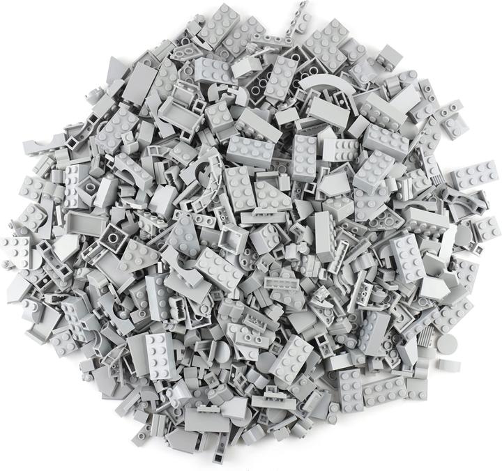 Actual product image LEGO Bricks Light grey mixed - 200 pieces - Light bluish grey bricks mix - NEW (LEGO Accessories)