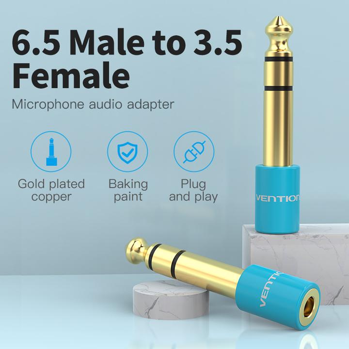 Image du produit Vention Adaptateur audio VAB-S01-L, Jack 3.5mm vers Jack 6.5mm (Adaptateur angulaire)