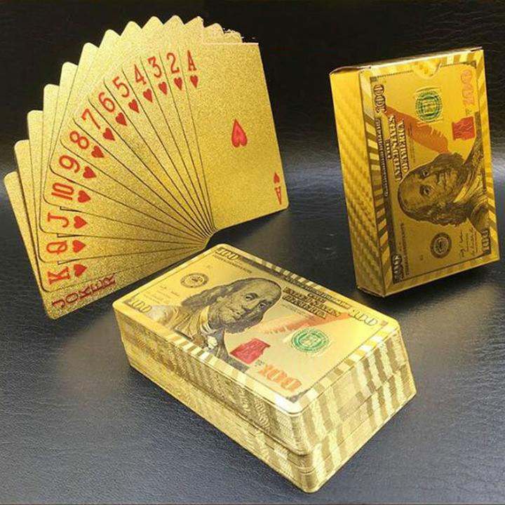 Immagine prodotto JTI Carte da gioco - pacchetto di carte con placcatura in oro 24 carati, USD